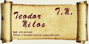 Teodor Miloš vizit kartica